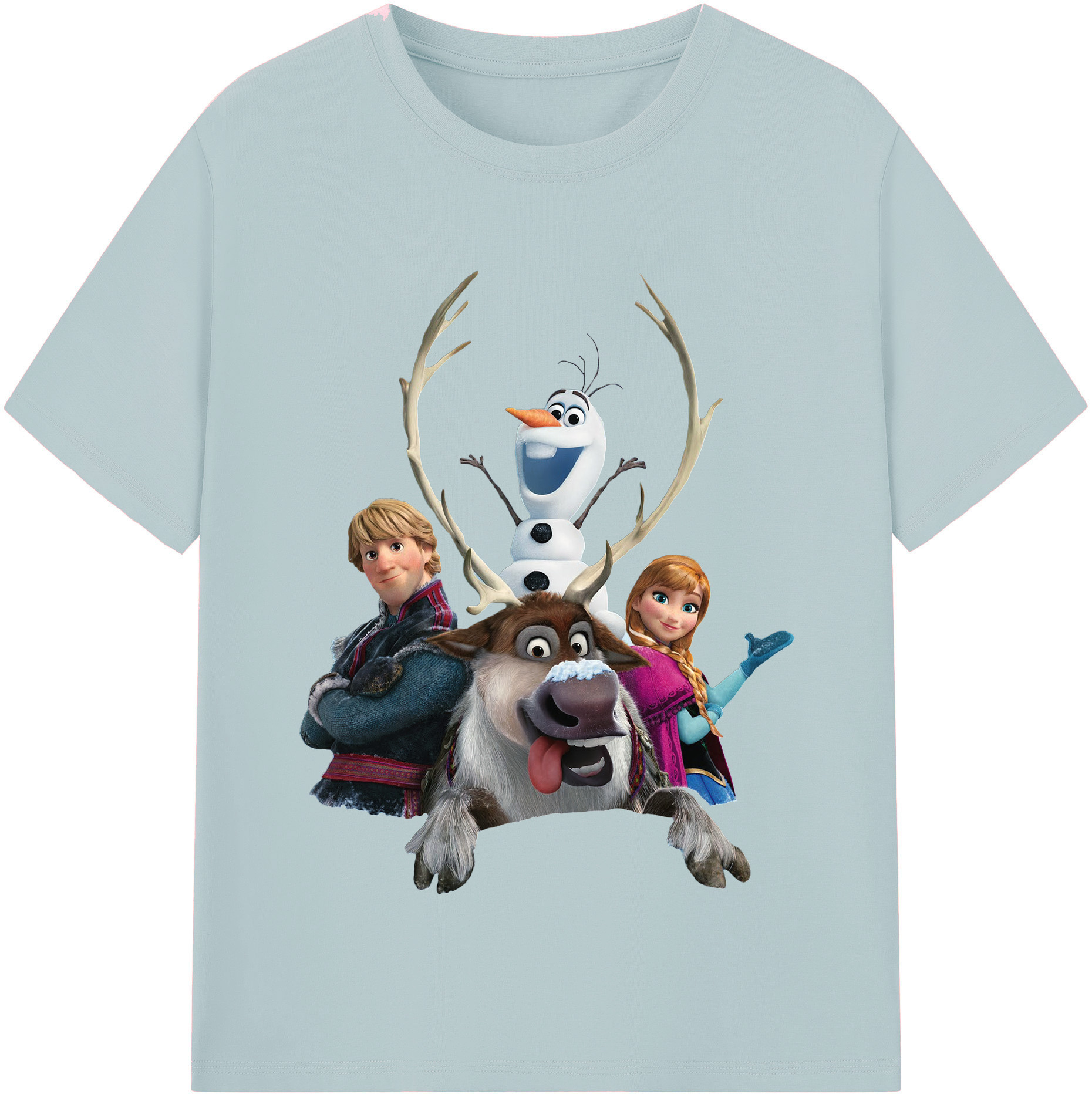 （画像用） アナと雪の女王 アンナ エルサ Frozen Anna Elsa 綿100％半袖Tシャツ（フロントプリント）